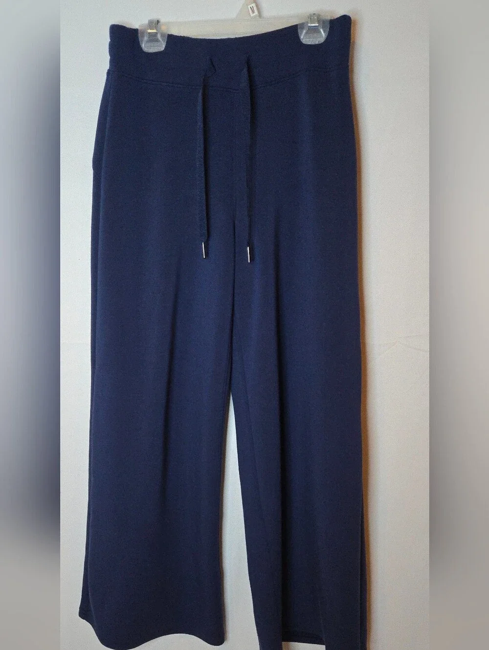 Spanx *SET* AirEssentials Timeless Navy Wide-Leg Pant Half Zip Sweatshirt S - Picture 3 of 9